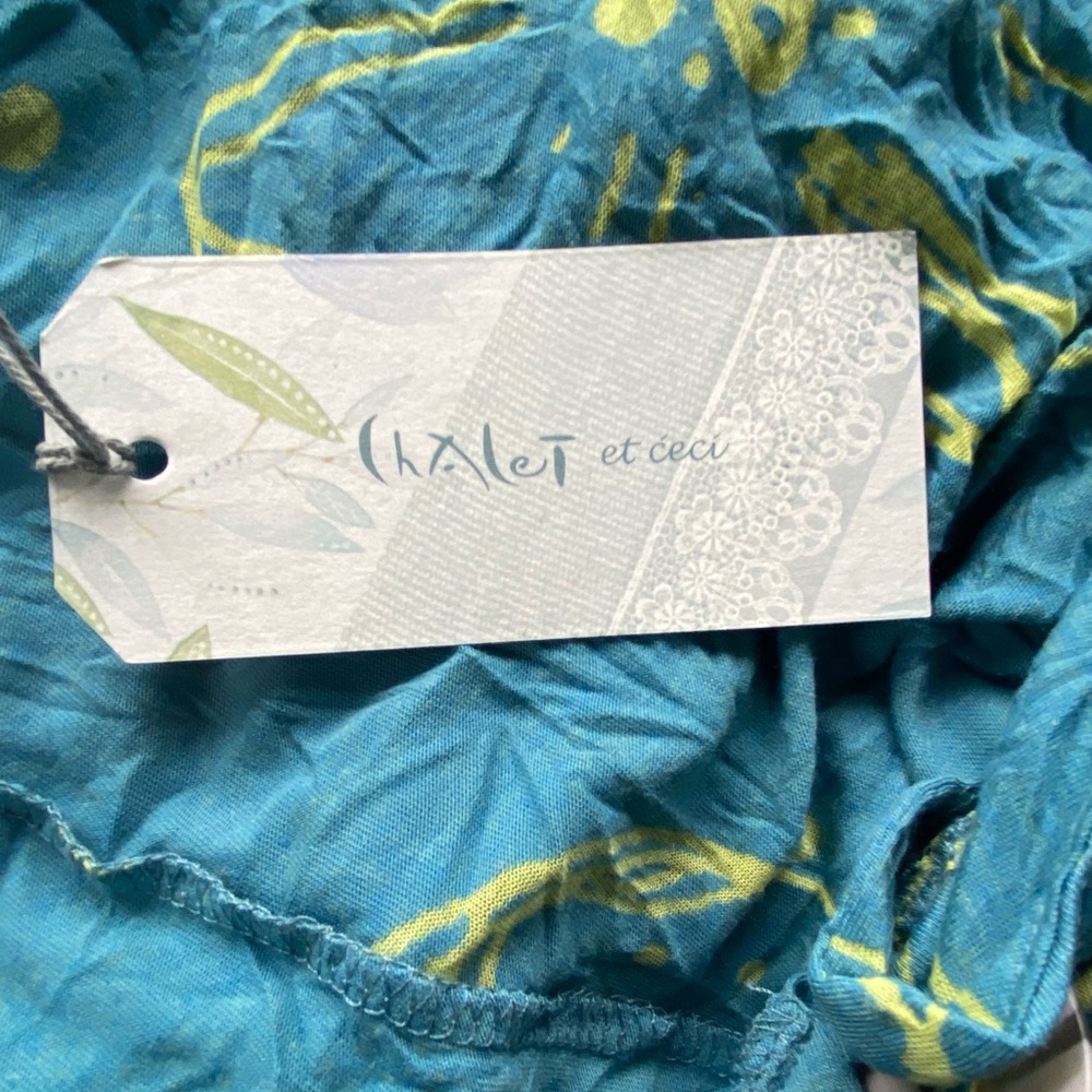NEW Chalet et Cici Cardigan Tunic Top Floral XL Blue Green Lagenlook Pockets NWT - Picture 6 of 11